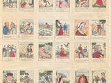 a picture of an old book with pictures of people and animals
