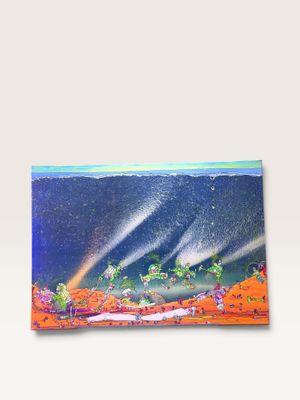 une photo d'une photo représentant une montagne avec le ciel en arrière-plan