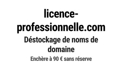 Nom de domaine licence-professionnelle.