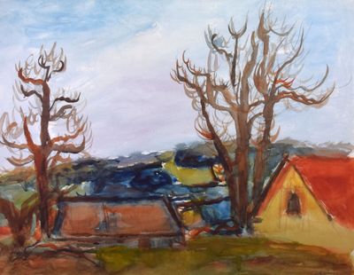SAVIN Maurice "Village" Aquarelle signée en bas à droite