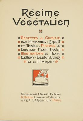 un vieux livre sur lequel figure l'image d'une assiette de nourriture