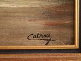 an image of a painting of a cat sitting on top of a wooden table