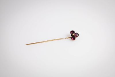 un gros plan d'une fleur rouge sur une tige posée sur une surface blanche