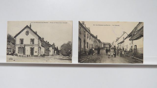 La Villeneuve : Lot de 2cpa (Ed. B.Laville), cachet filigrane, si...
