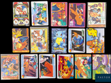 a lot of pokemon playing cards on a black background