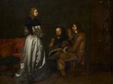 an image of a painting of a woman in a white dress and a man in a black suit