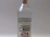 a bottle of water that is sitting on a table