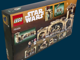 a box of lego star wars sets on a blue background