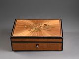 an image of a wooden box with a floral design on it