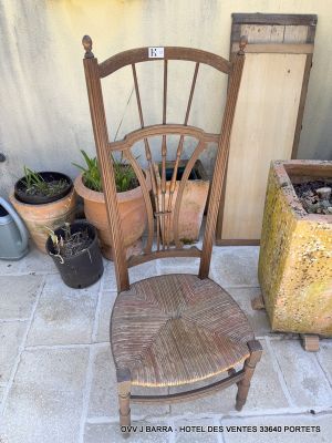 Chaise nourrice style provençal assise paillée