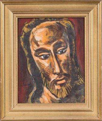 a painting of a man with a beard in a gold frame