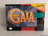 the box for the game illusion of gaia is sitting on a table