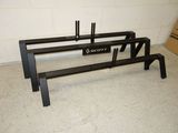 a picture of a bench made out of a metal frame