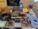 a table with a lot of things on it