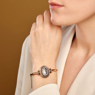 AnnÉES 1860 Bracelet Mignature Alfred Meyer Diamants