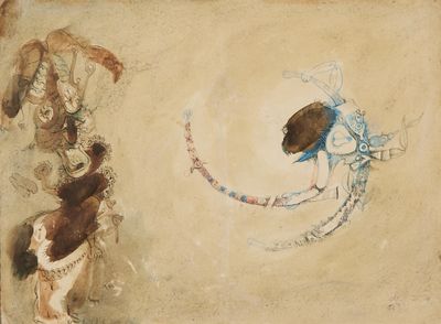 une image d'un tableau représentant un homme à cheval et une femme à cheval
