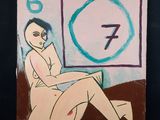 une image représentant un tableau où l'on voit une femme assise devant une horloge