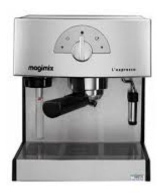 a close up of a coffee machine on a white background
