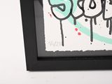 a picture of a picture of three birds in a black frame