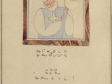 un vieux dessin représentant un homme tenant un livre à la main