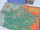 a picture of a map and a book on a table