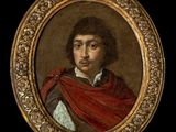 portrait of a young man in a red cloak