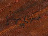 an image of a close up of a piece of wood with writing on it