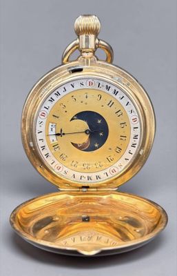 an image of a pocket watch with the moon on the dial