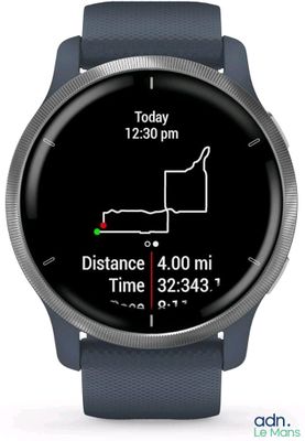 a close up of a smart watch on a white background