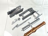 a display case with a bunch of different tools on it