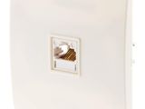 a close up of a white wall plate with a cat5e jack