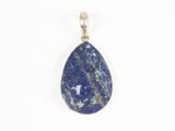 Pendentif en forme de larme en lapis-lazuli avec bélière en argent