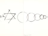 a black and white drawing of a number of circles