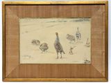 une image représentant un tableau montrant un groupe d'oiseaux dans un champ