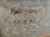 an image of a close up of a piece of art with writing on it