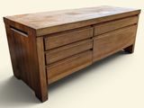 an image of a wooden chest of drawers on a white background