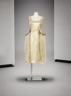 une photo d'une robe posée sur un mannequin dans une pièce