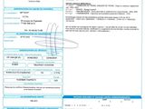 a blue and white document with a picture of a person on it