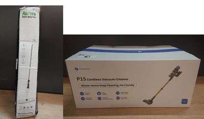 deux photos d'un carton contenant des aspirateurs et d'un carton contenant des aspirateurs