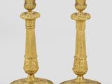 pair of antique brass candlesticks