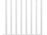a close up of a white baby gate on a white background