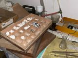 a table with a bunch of items on it