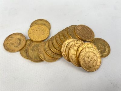 ENSEMBLE COMPRENANT : 12 PIECES de 20 francs or Napoléon tête nue, 3 P - Photo 1