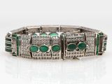 an art deco bracelet with emerald stones and diamonds