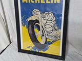 Affiche publicitaire vintage de moto « Michel Michel », encadrée et prête à être accrochée