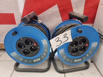 two blue hoses sitting next to each other on the floor
