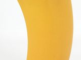 a yellow vase with a curved design on it