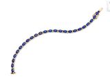 14k yellow gold blue sapphire tennis bracelet