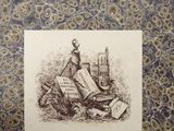 an old book with a skeleton sitting on top of it