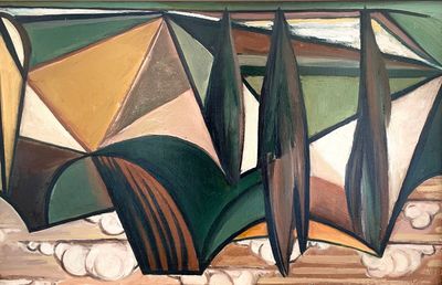 Georges-Henri PESCADERE (1915 - 2003), "Trois cyprès", juill…